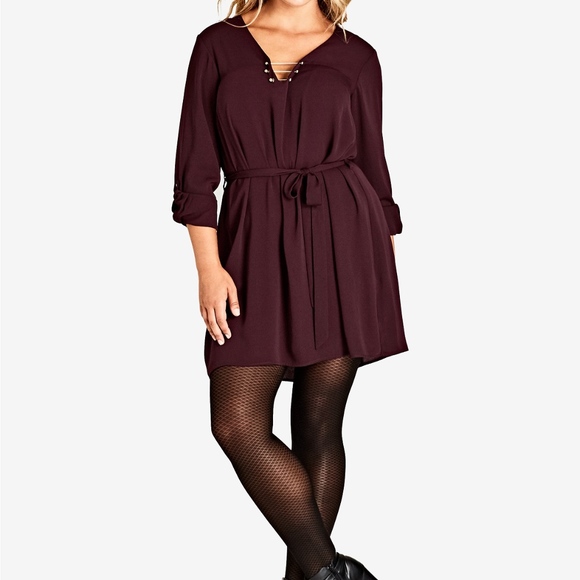 City Chic Tops - NWT CITY CHIC Pierced Heart Belted Tunic